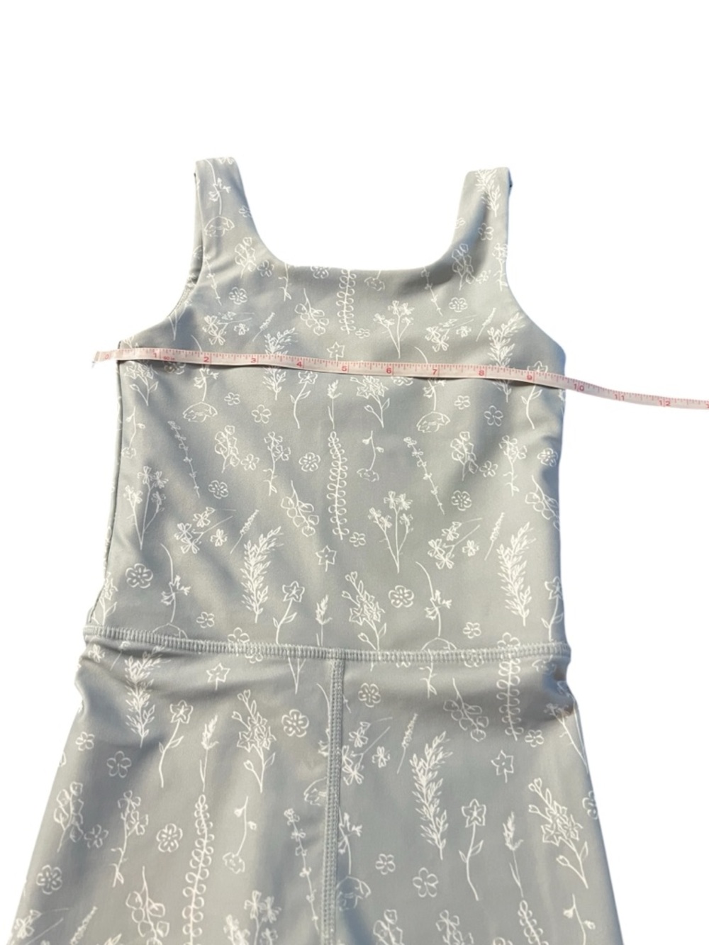 Tullabee Girls Sage Green Floral Tank Bike Romper Size 5-6T - Picture 3 of 9